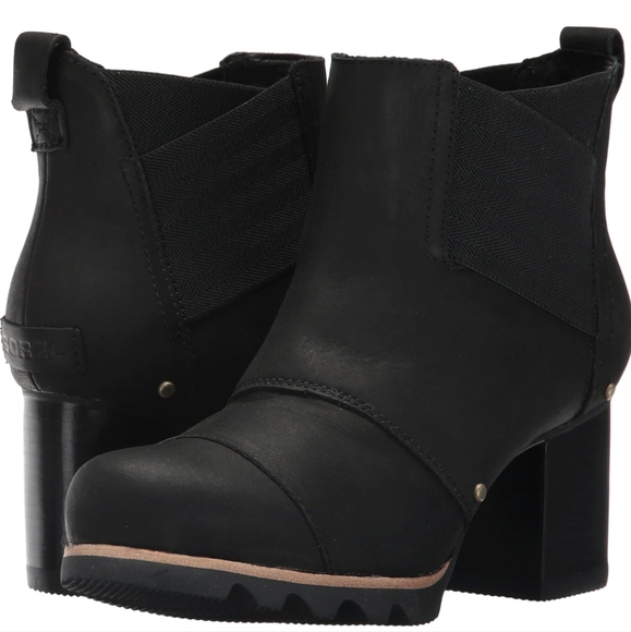 Sorel Addington Chelsea Block Heel Black Boot Size 9.5 - Picture 2 of 4